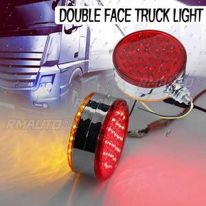 1 unidad de luz LED de doble cara roja y amarilla de 12V/24V para señalización lateral, freno, intermitente y luces traseras para camiones, coches, remolques, camiones de carga y tractores - Product Image 1