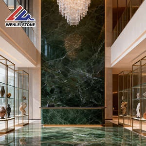 Wenlei Luxury Green Net Vein Marble Slab Polished <strong>Dark</strong> Green Marble for Background Wall Custom Processing for Global Projects - Product Image 3