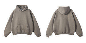 Alta calidad 350 GSM grueso peso pesado Fleece Oversized Pullover Hoodie hombres logotipo personalizado sólido forrado liso teñido Streetwear invierno - Product Image 4