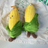 Pendentif en peluche personnalisé en forme de maïs de dessin animé, mignon et moelleux, pour porte-clés et sac à dos, cadeau pour enfants