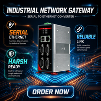 Gateway de Serie a Ethernet para Riel DIN, RS232/485 Modbus RTU/TCP, Convertidor Industrial, para IIoT y Fábrica Inteligente 4.0