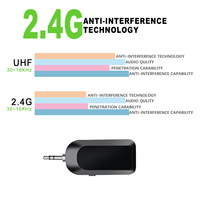 Récepteur de microphone sans fil 2,4 G avec ventouse détachable pour guitare, violon, violoncelle, accordéon, haut-parleurs, amplificateur vocal