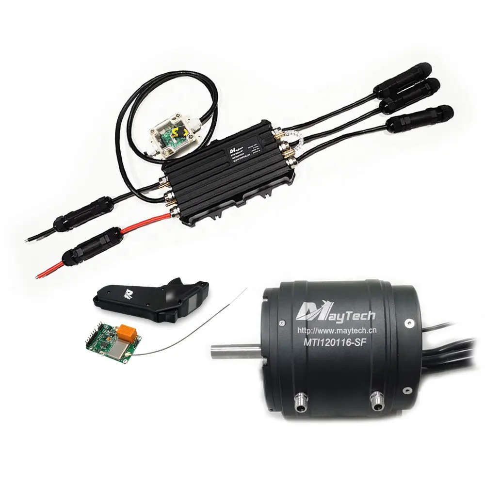 Moteur refroidi par eau Maytech 120116 200KV 18KW 300A ESC et télécommande étanche pour hydroptère électrique bateau jet board