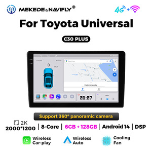 MEKEDE Android Multimédia Voiture <span class=keywords><strong>Musique</strong></span> Radio Lecteur GPS Navigation Écran Tactile 8core 6 + 128GB pour Toyota Universel - Product Image 5