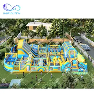 Commercial outdoor amusement park inflatable sport games kids playground manufacturer giant inflatable trampoline bounce park