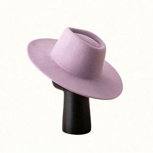 High Quality Eco-Friendly Cartoon Rubber Winter 9.5cm Flat Wide Brim Australian Felt Fedora Cowboy <b>Hat</b> - Product Image 3