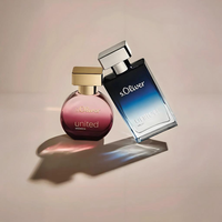 Flacons de parfum plats carrés faciles à sertir et boîte d'emballage 30ml 50ml 100ml Flacon de parfum en verre à vaporisateur de couleur dégradée unique