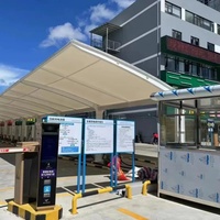 Structure de carport en membrane tendue en PVDF imperméable personnalisée, abri de stationnement extérieur pour voitures