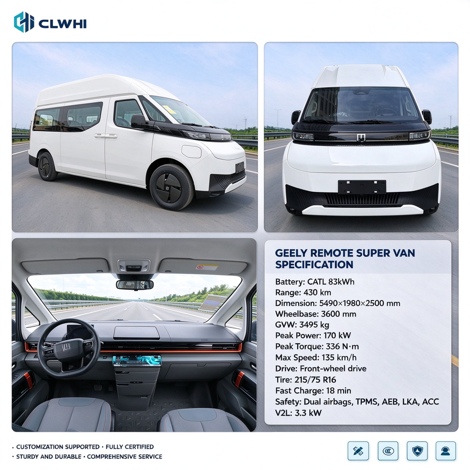 Van Draw Unit Geely Electric Refrigerator Van Truck 3 Tons Refrigerated Truck ...