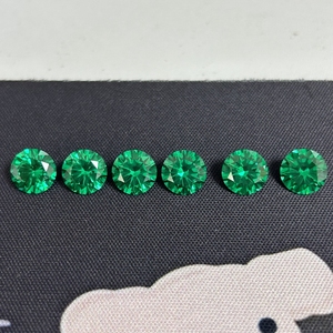 ลูกปัดพลอยเทียมสีเขียว Tsavorite เกรด 5A จากโรงงานโดยตรง รูปทรงกลม สำหรับทำสร้อยคอ DIY และเครื่องประดับ - Product Image 3