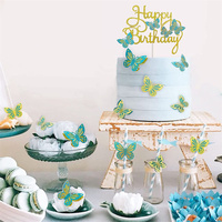 Werkzeug Küche Zubehör Gold Papier Schmetterling Cake Topper Lebendige künstliche Schmetterling Zubehör für Kuchen Dekoration