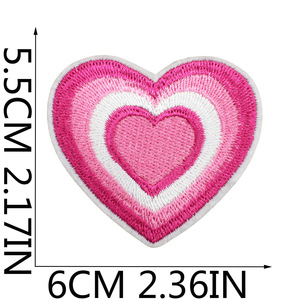 Nuevo lindo diseño de lazo rosa parches bordados Transferencia de Calor hierro estrella flor corazón bordado sombrero parches brillo para fines - Product Image 3