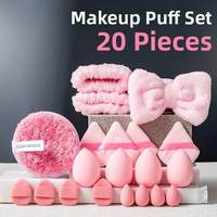 Ensemble de 20 éponges de maquillage lavables de luxe pour le visage et le maquillage, idéal pour l'exportation
