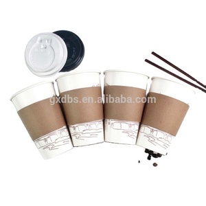 Tazas de papel reutilizables <span class=keywords><strong>para</strong></span> <span class=keywords><strong>llevar</strong></span> café, café caliente marrón, con tapas desechables, 12 oz - Product Image 4