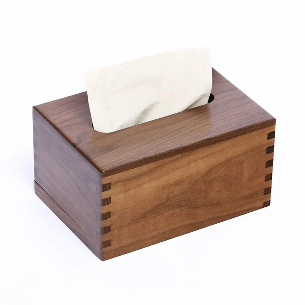 Boîte à mouchoirs en bois avec breloque personnalisée style porte-mouchoir en bois avec détails sculptés à la main pour le salon ou la chambre à coucher