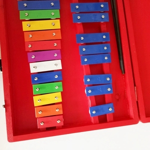 Wholesale 25 Tone Chromatic Glockenspiel Red Wooden Storage <b>Box</b> Handheld Xylophone For Children Early Education - Product Image 3