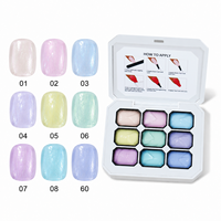 Abrltino 9 Warna Macaron Solid Patting Gel Creamy Blush Gradient Soak UV Nail Art Non-Toxic Bersertifikat HALAL OEM Private Label