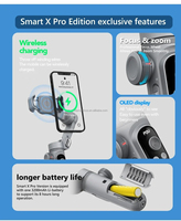 AOCHUAN Smart Pro AI, Estabilizador de Teléfono de 3 Ejes, 3 Secciones con Luz de Relleno, Disparo Horizontal y Vertical, Cambio con un Clic