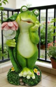 Figurine en résine grenouille avec lanterne <span class=keywords><strong>de</strong></span> lotus - Décoration <span class=keywords><strong>de</strong></span> <span class=keywords><strong>jardin</strong></span> et <span class=keywords><strong>de</strong></span> patio extérieur - Product Image 4