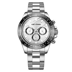 Wholesale men's watches multi-functional luminous <b>waterproof</b> quartz business <b>wristwatch</b> with steel strap - Product Image 6