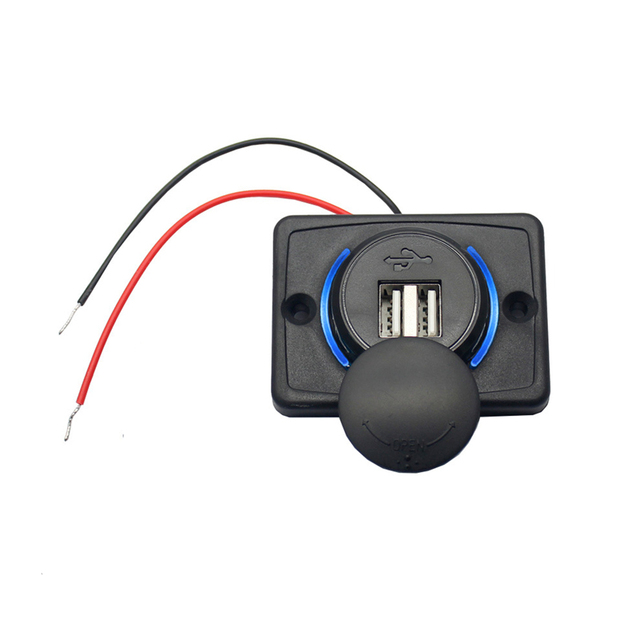 Cantell DC 12V-24V Panel Mount Dual USB 3.1A Fast Charger for Car Boat Laptop & Camera Use