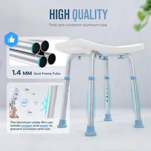 Chaise de douche pour douche intérieure, tabouret de douche design maison 400lbs chaise de bain sans outil pour personnes âgées avec hauteur réglable - Product Image 6