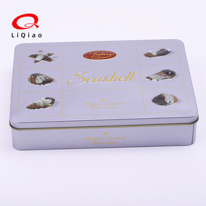 Customized Metal Tinplate Empty Food Grade Rectangle Chocolate Cute Cookie Printed Tin Box