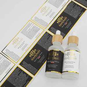 ฉลากไวนิลสี่เหลี่ยมพิมพ์ลายทองคำแบบติดเองได้ของ Bourgeois Organics สำหรับบรรจุภัณฑ์เครื่องสำอางขวด 50 มล. - กันน้ำ - Product Image 1