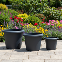 Pot de fleurs rond classique en plastique écologique pour semis, pépinière, bord large, pour jardin au sol, intérieur et extérieur, vente en gros