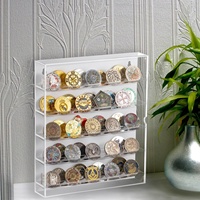 Boîte de présentation et de rangement transparente en acrylique pour pièces commémoratives, médailles et badges – Décoration intérieure