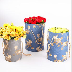 Factory custom Popular big size cardboard cylinder rose packaging box custom round hat box for flowers
