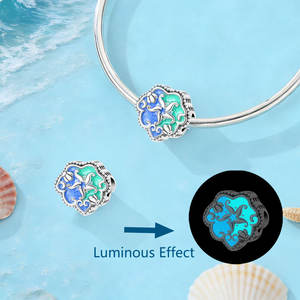 Set de Abalorios de Esmalte Plateado con Temática Oceánica: Tortuga Marina, Estrella de Mar y Caballito de Mar para Pulseras DIY, Accesorios Luminosos - Product Image 6