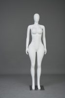 Mannequins féminins grandeur nature dorés électrolytiquement avec corps entier blanc, grandes tailles européennes, poitrine et fessier généreux, prix d'usine