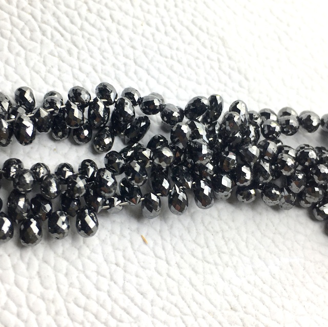 Wholesale Natural Black Diamond Beads 4mm 12" Length Third Party Certified Necklace/Bracelet Size Amazing Quality Value Per