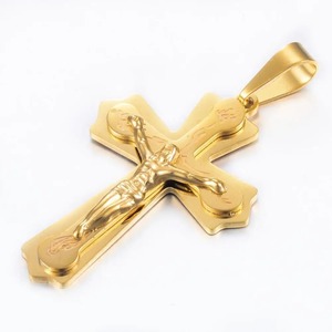 Crocifisso di Gesù in Acciaio Inossidabile, Ciondolo di San Benedetto, Gioielli Religiosi, Accessori, Regalo di Natale - Product Image 3