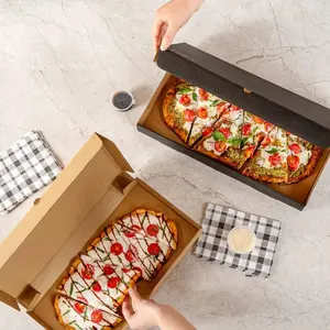 Kotak Pizza silikon trendi jendela desain dapat dilipat kemasan 6 9 10 12 16 18 inci kotak Pizza termal Segitiga Mini Recyc