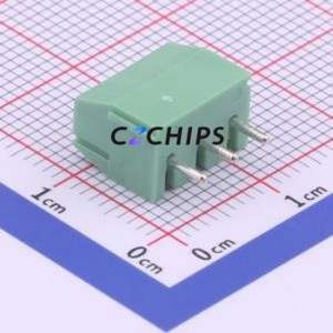 DB301V-3.5-3P-GN-S Screw Terminal Block Through hole Component (THT),P=3.5mm Connector 1x3P 3.5mm Green Through Hole - Product Image 2