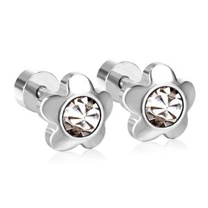 Boucles d'oreilles tendance pour femmes, design en acier inoxydable plaqué or, bijoux en forme de fleur - Product Image 5