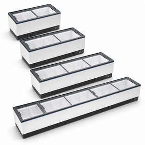 Congelador Comercial Tipo Isla de 600L con Tapa de Vidrio para Exhibición de Alimentos Congelados, Acero Inoxidable, Vidrio Antivaho para Heladería o Restaurante - Product Image 4