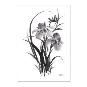 Impermeable tinta china Floral mariposa tatuaje pegatina jardín escena para Hanfu - Product Image 5