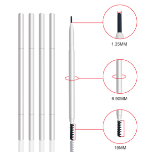 <span class=keywords><strong>Crayon</strong></span> de maquillage imperméable à l'eau pour sourcils mince <span class=keywords><strong>blanc</strong></span> avec logo personnalisé 6 couleurs avec pinceau stylo à sourcils végétalien à double extrémité rehausseurs de sourcils - Product Image 1