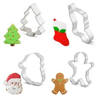 Ensemble de découpoirs à biscuits de Noël en acier inoxydable conforme à la norme LFGB avec livret de recettes