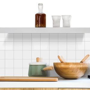 SPC di lusso bianco lucido piastrelle e Stick <span class=keywords><strong>cucina</strong></span> Backsplash forte adesivo pannello da parete <span class=keywords><strong>per</strong></span> accento parete bagno camino - Product Image 3