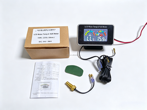 Prix <span class=keywords><strong>d</strong></span>'usine - Voltmètre numérique LCD pour <span class=keywords><strong>voiture</strong></span> + thermomètre de température de l'<span class=keywords><strong>eau</strong></span> 2 en 1 avec capteur de 10 mm 12V24V - Product Image 1