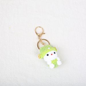 Portachiavi in Lana Lavorata <span class=keywords><strong>a</strong></span> Maglia KittySnoopy, Ciondolo Carino <span class=keywords><strong>a</strong></span> Forma di Cartone Animato per Libri e Borse, Design Creativo Multicolore Stile Patchwork - Product Image 4