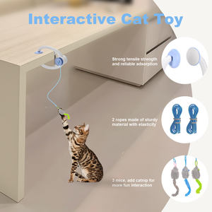 Giocattoli Interattivi per Gatti da Interno, Bacchetta Volante Automatica con Piume, Gioco Elettrico Auto-Giocante da Appendere alla Porta per Gattini - Product Image 4