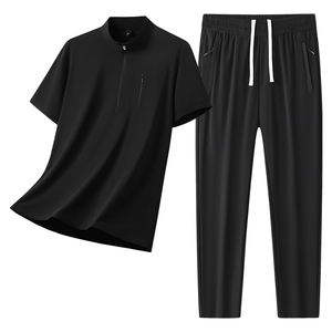 Conjunto de Camiseta Deportiva para Hombre, Verano 2025, Nueva, Absorbente de Humedad, Secado Rápido, Transpirable, para Deportes al Aire Libre, Fitness, Running, con Cierre de Media Cremallera - Product Image 2