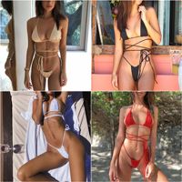 Bikini brésilien sexy pour femme, maillot de bain 2022, micro triangle bandage, ensemble de bikini, vêtements de plage d'été, maillot de bain