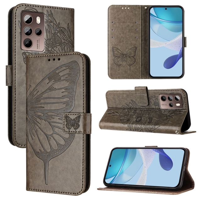 Newest Phone Cases for HTC U24 Pro Embossed Butterfly Leather Phone Case