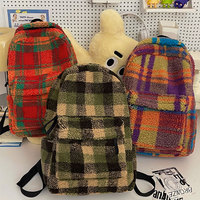Sac à dos en peluche personnalisé avec logo, sac à dos de voyage en peluche moelleux et léger, pliable, avec broderie personnalisée